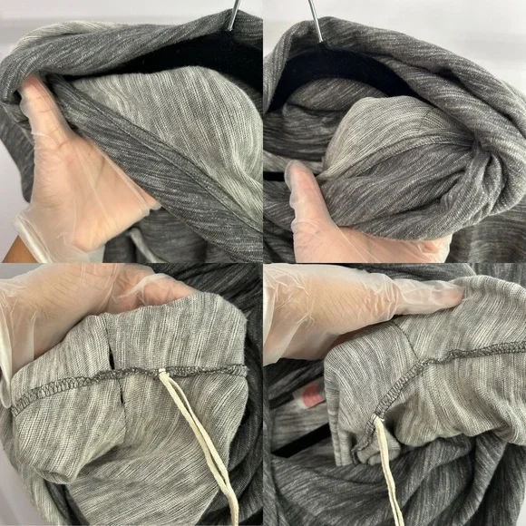 Free People Beach Heather Gray Cowl Neck Lagenlook Sweater Size Large - “Titus” - Picture 13 of 14